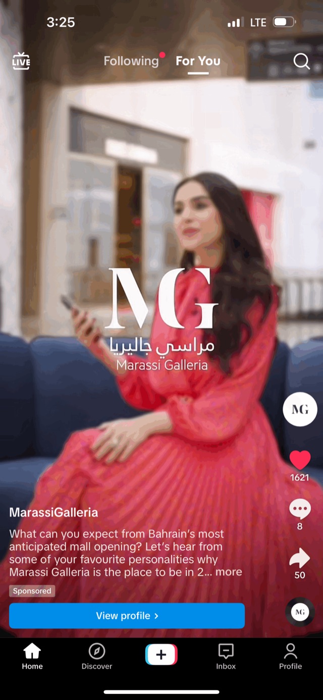 Marassi Galleria sponsored TikTok influencer campaign ad