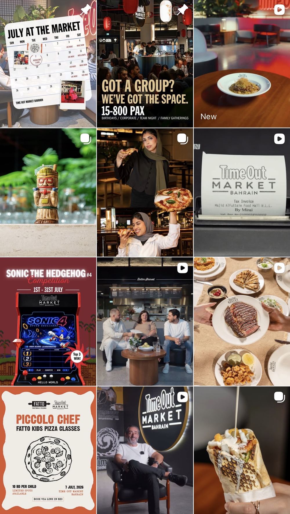 Time Out Market Bahrain Instagram grid, managed by GOamplify